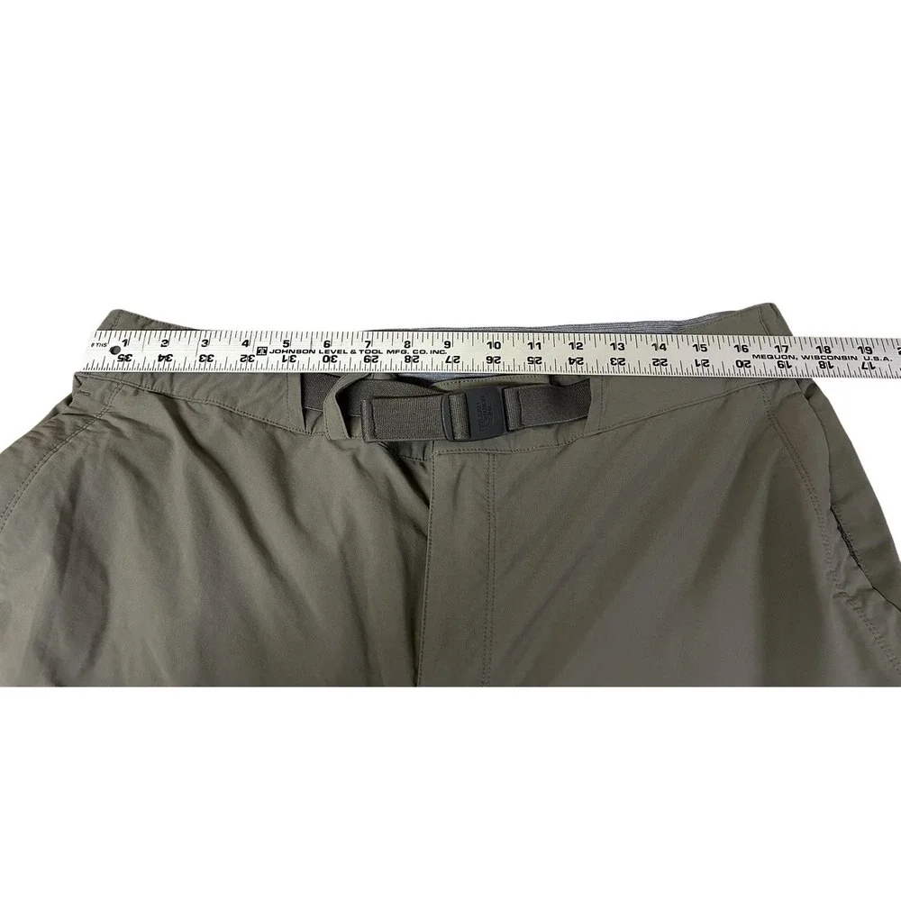 The North Face Pants‎ Outdoor Nylon Stretch Belted Green/brown Mens Size 38x33